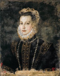 Elisabeth Ranskasta (Isabelle de Valois, Isabel de la Paz) - Elisabeth of Valois (1545-1568), Espanjan kuningatar - Sofonisba Anguissola (n. 1532-1625). Öljy kankaalle, c. 1599. Mitat: 68x54 cm. Taidehistoriallinen museo, Wien