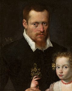 Muotokuva miehestä ja hänen tyttärestään tekijältä Sofonisba Anguissola