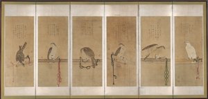 Tethered Hawks, ennen vuotta 1606. tekijältä Soga Chokuan