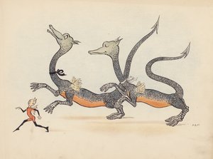 S Rosamond Praegerin kuvitus sarjaan Little Twin Dragons (värilitografia).