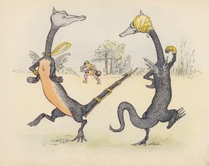 S Rosamond Praegerin kuvitus sarjaan Little Twin Dragons (värilitografia).