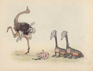S Rosamond Praegerin kuvitus sarjaan Little Twin Dragons (värilitografia). tekijältä Sophia Rosamond Praeger