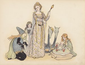 S Rosamond Praegerin kuvitus sarjaan Little Twin Dragons (värilitografia).