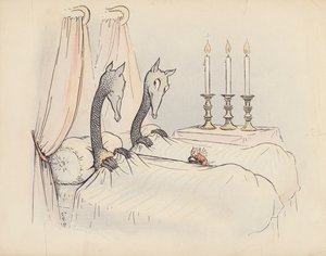S Rosamond Praegerin kuvitus sarjaan Little Twin Dragons (värilitografia).