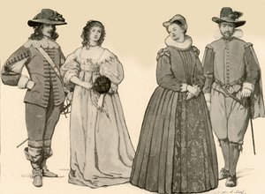 Vaatteet James I-Charles I:n hallituskauden aikana 1607-1640, 1903, 1937.