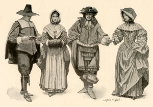 Vaatteet ajalta 1620-1670, 1903, 1937.