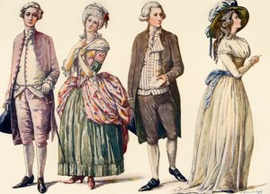 Puvut Yrjö III:n hallituskaudella ja tasavallan ensimmäisinä vuosina 1778-1790, 1903, 1937.
