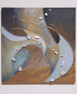 Enkelit, 2007 (paneeli, perspex, tekstiili, lyijy, lanka, kultaus, pigmentti, teräs).