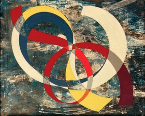 Noeud en couleurs vives sur fond chaotic tekijältä Sophie Taeuber Arp
