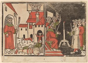 Esikoisten ja Egyptin pimeyden verilöyly tekijältä Spanish 15th Century