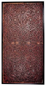 Mudejar geometrinen katto, Etelä-Espanja, luultavasti Sevilla (maalattu puu) tekijältä Spanish School