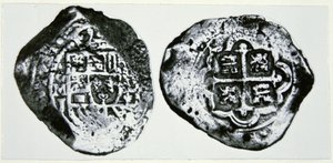 Piece of Eight, päivätty 1714 (hopea) (m/v kuva) tekijältä Spanish School