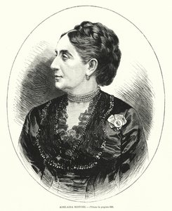 Adelaide Ristori, italialainen näyttelijä (litho) tekijältä Spanish School
