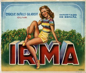 Mainoskuva "Irma" appelsiineille Valenciasta Espanjasta tekijältä Spanish School