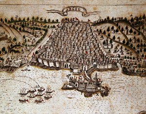 Alger (tussi ja akvarelli paperille) (yksityiskohta kuvasta 268751) tekijältä Spanish School