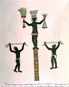 Aztec Games Codex Vaticanus 3738:ssa (Codex Vat. Rios.). Faksimile dominikaanisen Pedro de los Riosin käsikirjoituksesta vuosina 1570–1589, Bibl. Vatikaani. tekijältä Spanish School