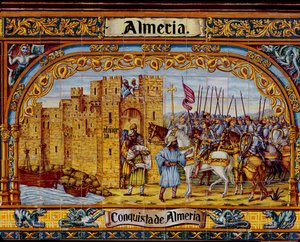 Katolisten kuninkaiden Almerian valloitus vuonna 1488 (keraaminen) tekijältä Spanish School
