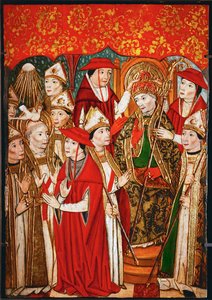 Paavin vihkiminen (öljy puulle) tekijältä Spanish School