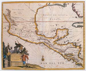 Uuden Espanjan, Uuden Galician ja Guatemalan kartta, 1625