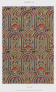 Ornamentit paneeleissa, Hall of Ambassadors (väri litho) tekijältä Spanish School