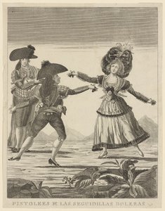 Pistolees ja las sequidillas boleras, n. 1790-1799 tekijältä Spanish School