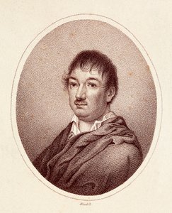 Leandro Fernandez de Moratinin (1760-1828), espanjalaisen kirjailijan muotokuva. Kaiverrus 1800-luvulta. Madridin kansalliskirjasto. tekijältä Spanish School