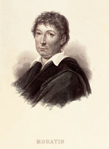 Leandro Fernandez de Moratinin (1760-1828), espanjalaisen kirjailijan muotokuva. Kaiverrus 1800-luvulta. Madridin romanttinen museo. tekijältä Spanish School