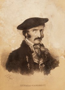 Muotokuva Tomas ZumalaCarreguista (1788-1835), hahmo Espanjan kampanjasta tai vapaussodasta ja ensimmäisestä karlistisista sodista (kaiverrus) tekijältä Spanish School