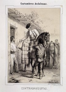 Smugglers, "" Andalusian Costumes"", kirjoittanut D Antonio Chaman tekijältä Spanish School