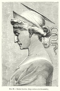 St Cecilia, Donatellon bareljeef (litho) tekijältä Spanish School
