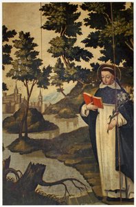 St. Dominic pitelee liljaa 1600-luvulla tekijältä Spanish School