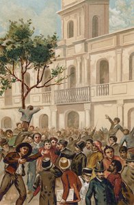 Kapina Argentiinan presidentti Juarez Celmania vastaan, Buenos Aires, 1890 tekijältä Spanish School