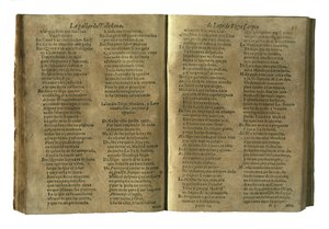 VEGA CARPIO, Felix Lope de (1562-1635). Lope de Vegan komedia "La gallarda toledana", joka sisältyy kokoelmaan "Parte catorze de las comedias de Lope de Vega", jonka Fernando Correa Montenegron leski toimitti Madridissa (1621). Valokuvaus. ESPANJA. C tekijältä Spanish School
