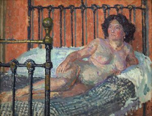 Nude on Bed, c. 1910 (öljy kankaalle)