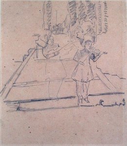 The Musicians at the Footlights, n. 1910 (kynä kiiltävälle paperille) tekijältä Spencer Frederick Gore
