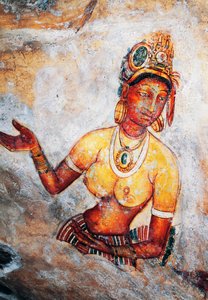 Maidens of Sigiriya, fresko, Sigiriyan arkeologinen kohde (Unescon maailmanperintöluettelo