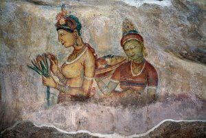 Maidens of Sigiriya, fresko, Sigiriyan arkeologinen kohde (Unescon maailmanperintöluettelo