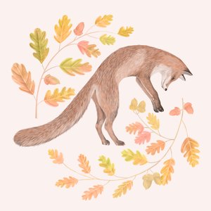 Jumping Fox, 2021 (grafiittikynä ja digitaalinen) tekijältä Stacy Hsu
