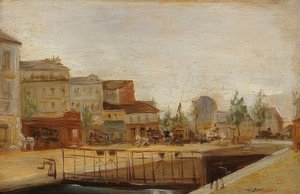 Canal Saint-Martin Pariisissa lukolla