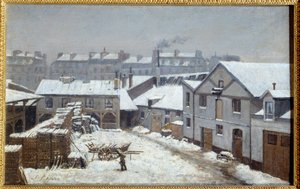 Pariisin esikaupunkialueet lumen alla Stanislas Lepinen (1835-1892) maalaus 1800-luvun aurinko. 0,26 x 0,43 m Rouen, Kuvataidemuseo