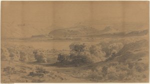 Panoraama vuoristojärvellä tekijältä Stanislaus Graf von Kalckreuth