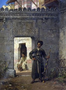 Stanislav Khlebovsky (Khlebovski) (1835-1884) piirros "Les gardes tcherkesses" - 1880 - Öljy kankaalle Koko 55,5x41,2 cm Yksityinen kokoelma tekijältä Stanislaus von Chlebowski