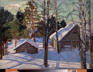 Talvi (Talvi) - Stanislav Julianovich Zhukovsky (Zhukovsky) (1873-1944) maalaus, öljy kankaalle - venäläinen taide