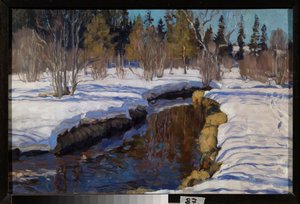 Talvi. Stanislav Julianovich Zhukovsky (Žukovski) (1873-1944) maalaus, öljy kankaalle tekijältä Stanislav Joulianovitch Joukovski