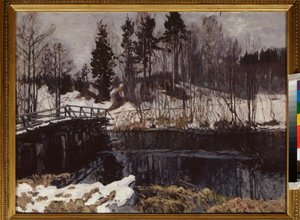Kevät. Stanislav Julianovich Zhukovsky (Žukovski) (1873-1944) maalaus öljy kankaalle. Venäläinen taide, 1900-luvun alku, jugend, modernismi. Tasavallan Karjalan valtion taidemuseo, Petroskoi (Venäjä). tekijältä Stanislav Joulianovitch Joukovski