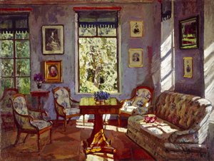 Olohuone Rozhdestvenon kartanossa, 1916