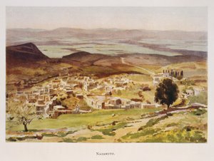 Stanley Inchboldin akvarelli, joka kuvaa Nasaretia Palestiinassa 1906