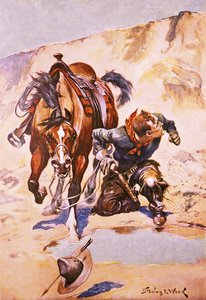 Intiaanien jahtaama cowboy. tekijältä Stanley L. Wood