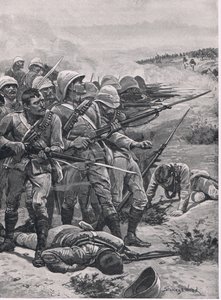 ABU-Kru-aukio, 19. tammikuuta 1885, kuva brittiläisistä taisteluista maalla ja merellä, 1915 tekijältä Stanley L. Wood