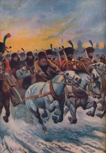 "Napoleon vetäytymässä Moskovasta", vuodelta 1925 tekijältä Stanley Llewellyn Wood